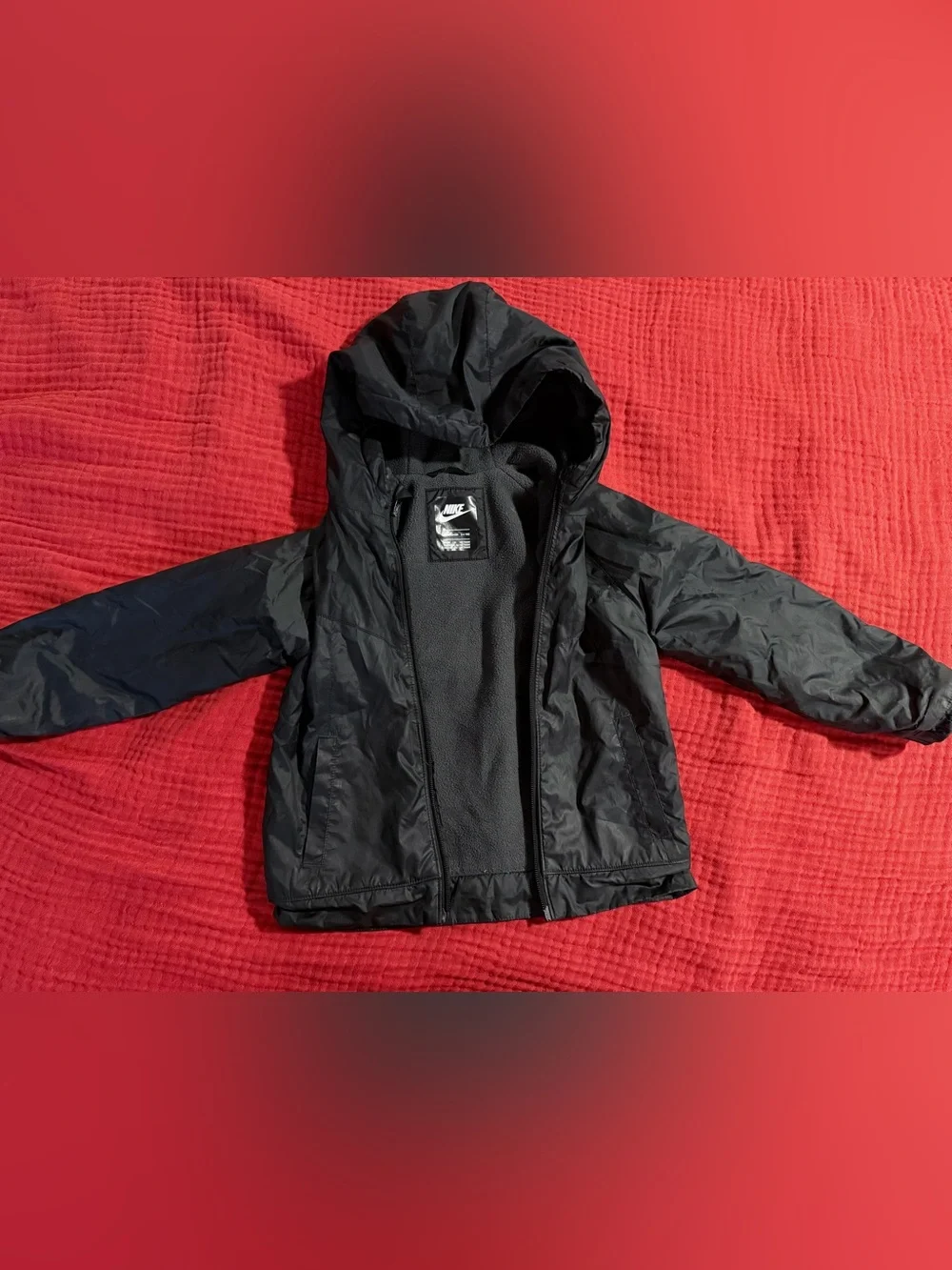 Nike Black Hooded Kids Puffer Jacket